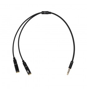 3.5mm 4pole male to 3.5mm stereo female and microphone audio cable